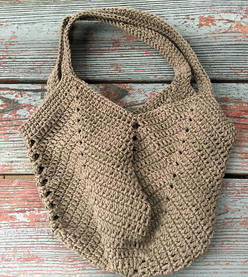 Beige Granny Square Market Bag