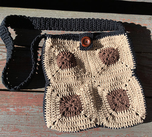 Large Crochet Granny Square Shoulder Bag